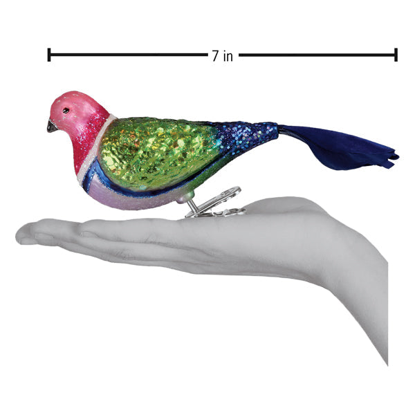 Old World Christmas: Pink Fruit Dove Christmas Ornament