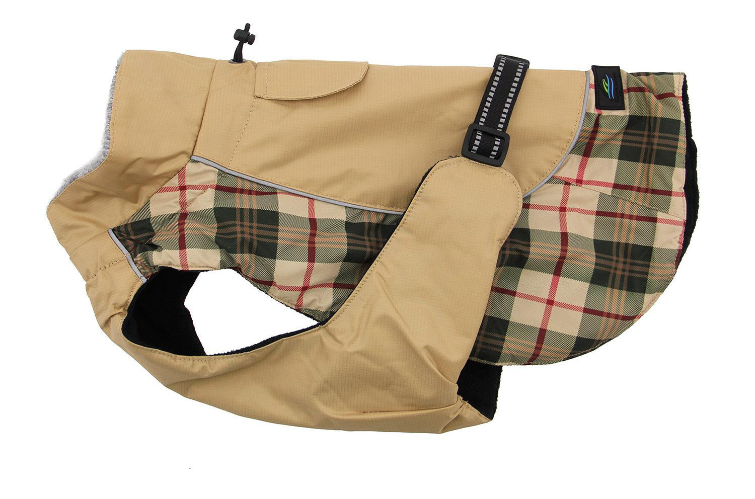Alpine All-Weather Dog Coat - Beige Plaid