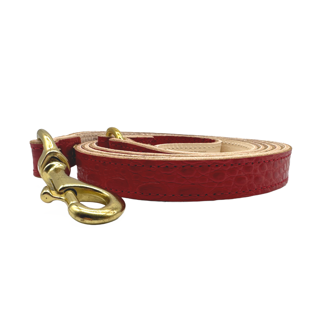 Bonne et Filou – Croc-Embossed Leather Dog Leash