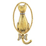 1928 Jewelry Backwards Cat Crystal Pin