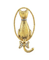 1928 Jewelry Backwards Cat Crystal Pin
