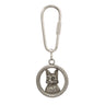 1928 Jewelry Floral Adorned Round Cat Carabiner Key Chain