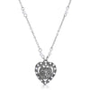 1928 Jewelry Heart And Cat Crystal Costume Pearl Pendant Necklace 16"