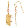 1928 Jewelry Light Rose Pink Bead Pig Drop Earrings