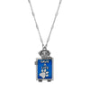 1928 Jewelry Pewter Dog Blue Enamel Save A Life Necklace 28"