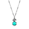 1928 Jewelry Pewter Round Gemstone Puppy Dog Necklace 16" + 3" Extender
