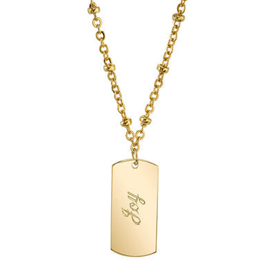 1928 Jewelry Sentiments Dog Tag Pendant Necklace 16" + 3" Extender