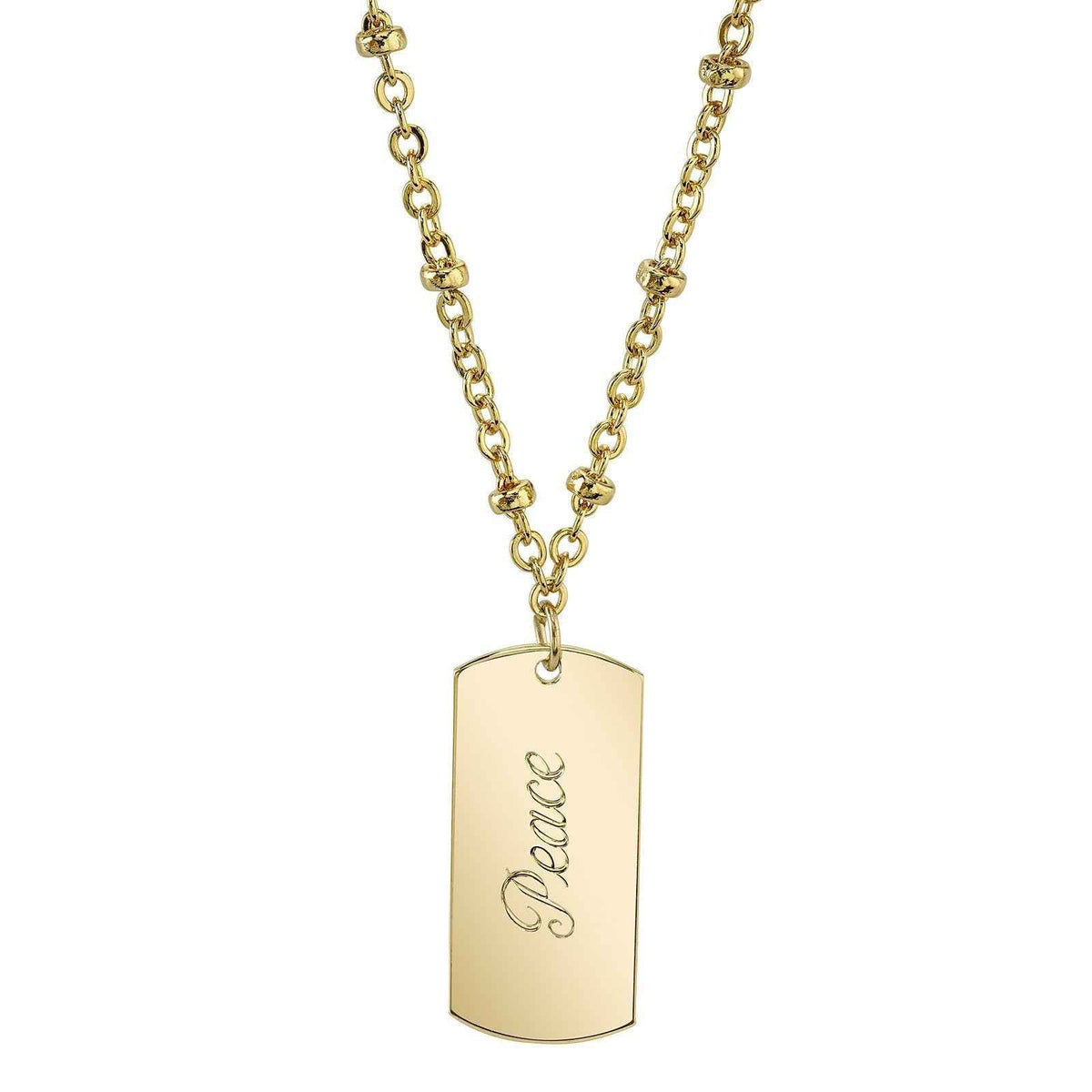 1928 Jewelry Sentiments Dog Tag Pendant Necklace 16" + 3" Extender