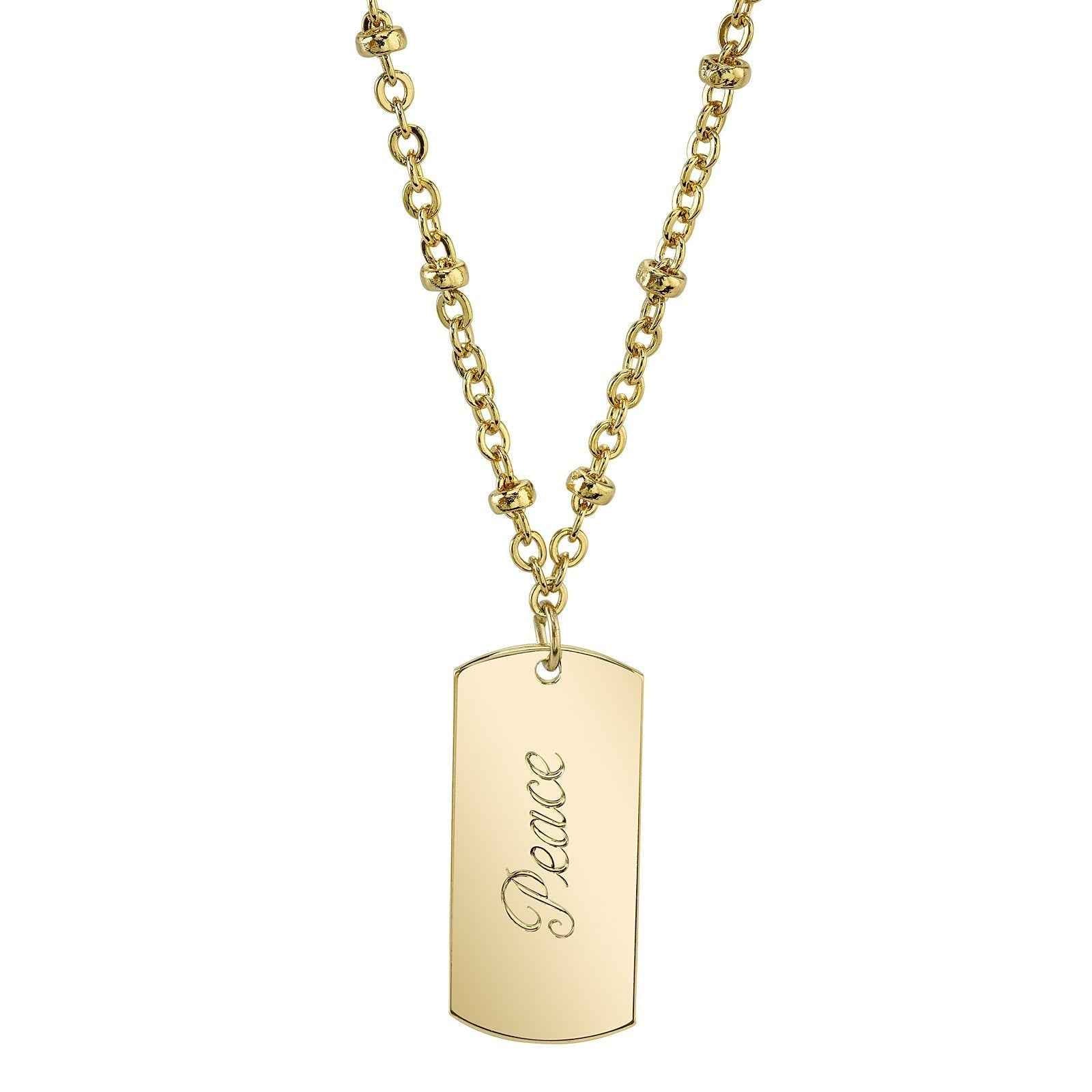 1928 Jewelry Sentiments Dog Tag Pendant Necklace 16" + 3" Extender