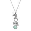 1928 Jewelry Southwest Horse Head Turquoise Locket & Charms Necklace 28"