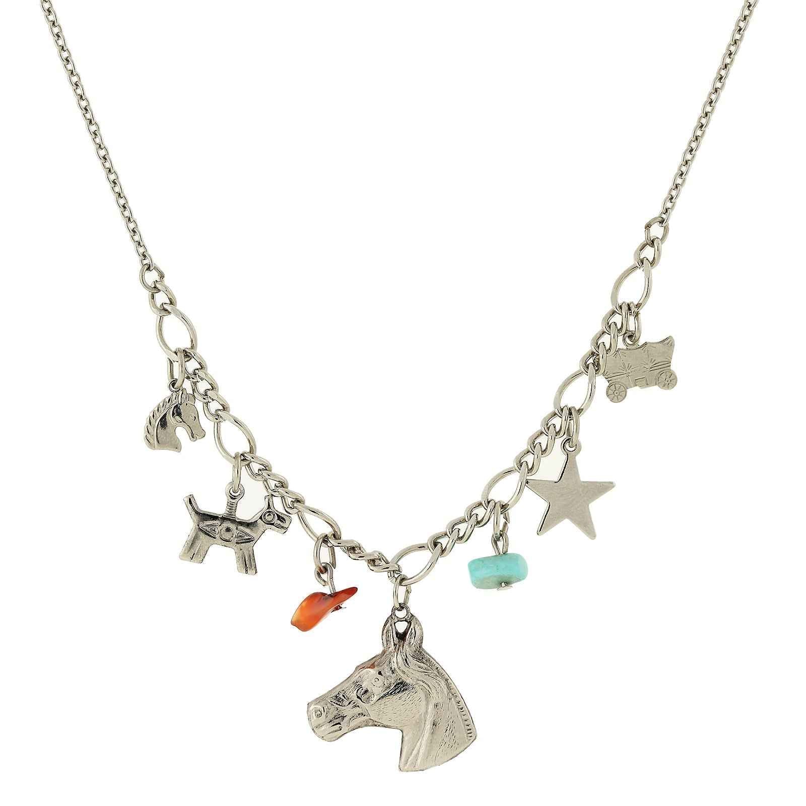 1928 Jewelry Southwest Multi-Charm Necklace 16" + 3" Extender