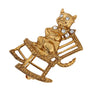 1928 Jewelry Whiskers The Cat On A Rocking Chair Crystal Pin
