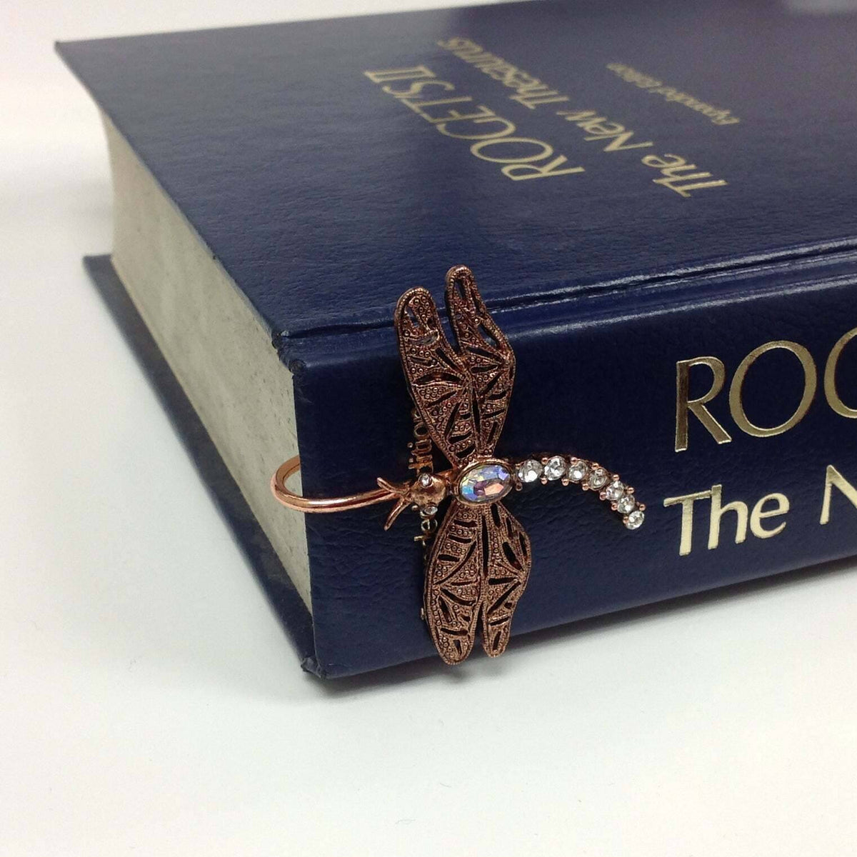 1928 Jewelry Floating Rhinestone and Crystal Dragonfly Bookmark