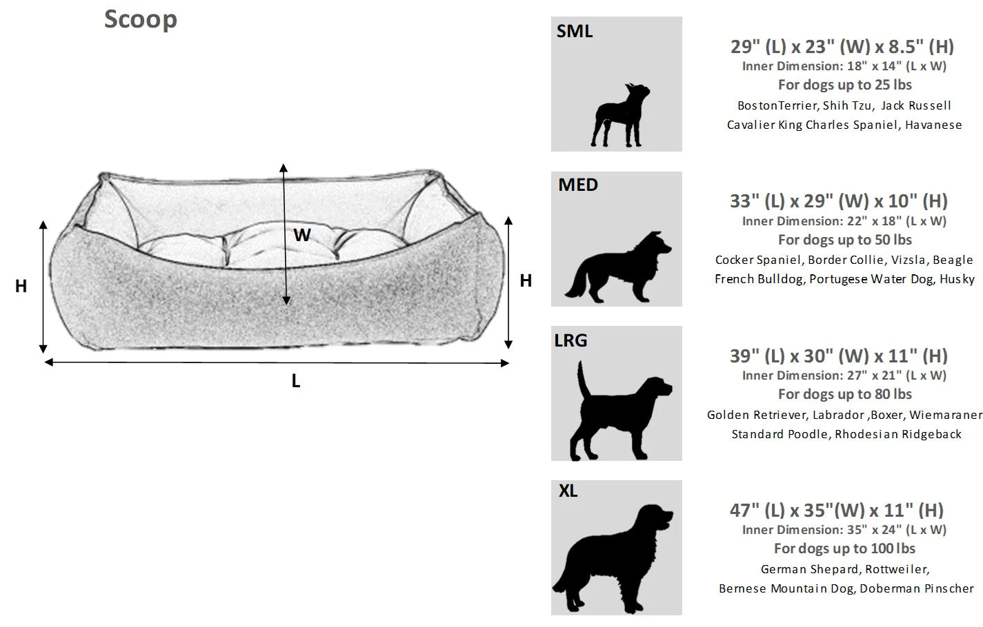 Bowsers Signature Scoop Bolster Dog Bed - Easy-Entry Bolster Support