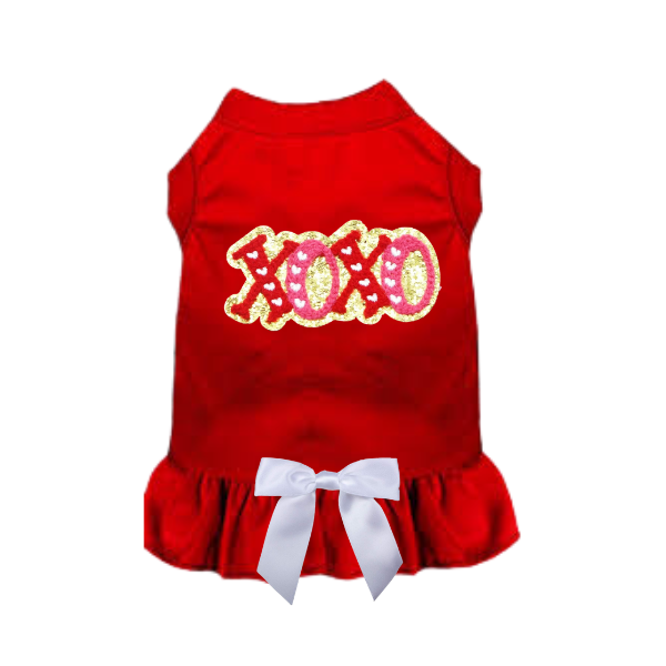 Bark 5th Ave., LLC XO Darling Dog Dress / Shirt Plush Red pet supplies