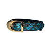 XS/S 7"-14" Turquoise & Black Custom Snake Collar/Custom Gold Italian Hardware