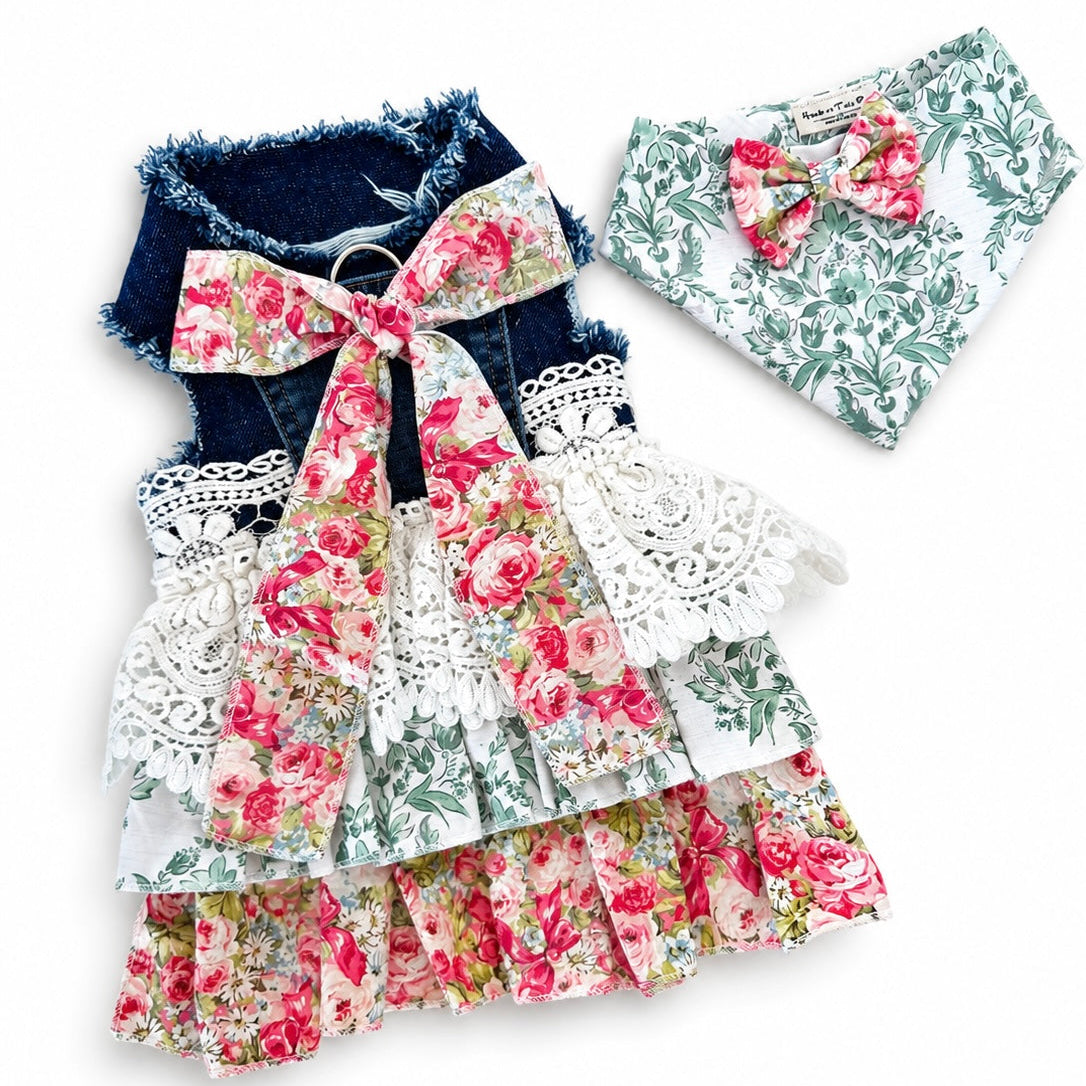 Heads or Tails Pup Rose Garden LovePackPuppy Dog Dress