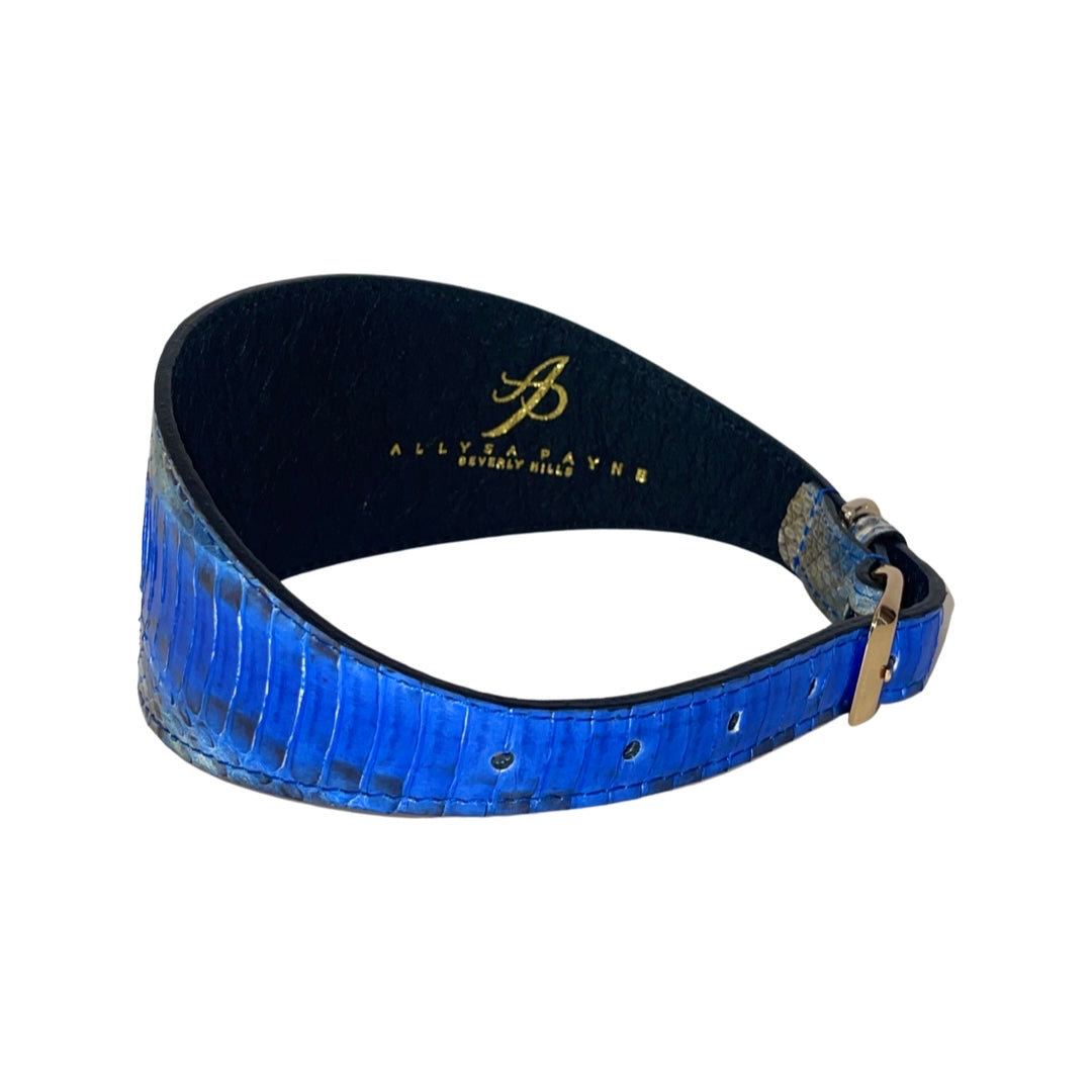 Stunning Multi-Blue Tone Snake 3" Wide Style Collar