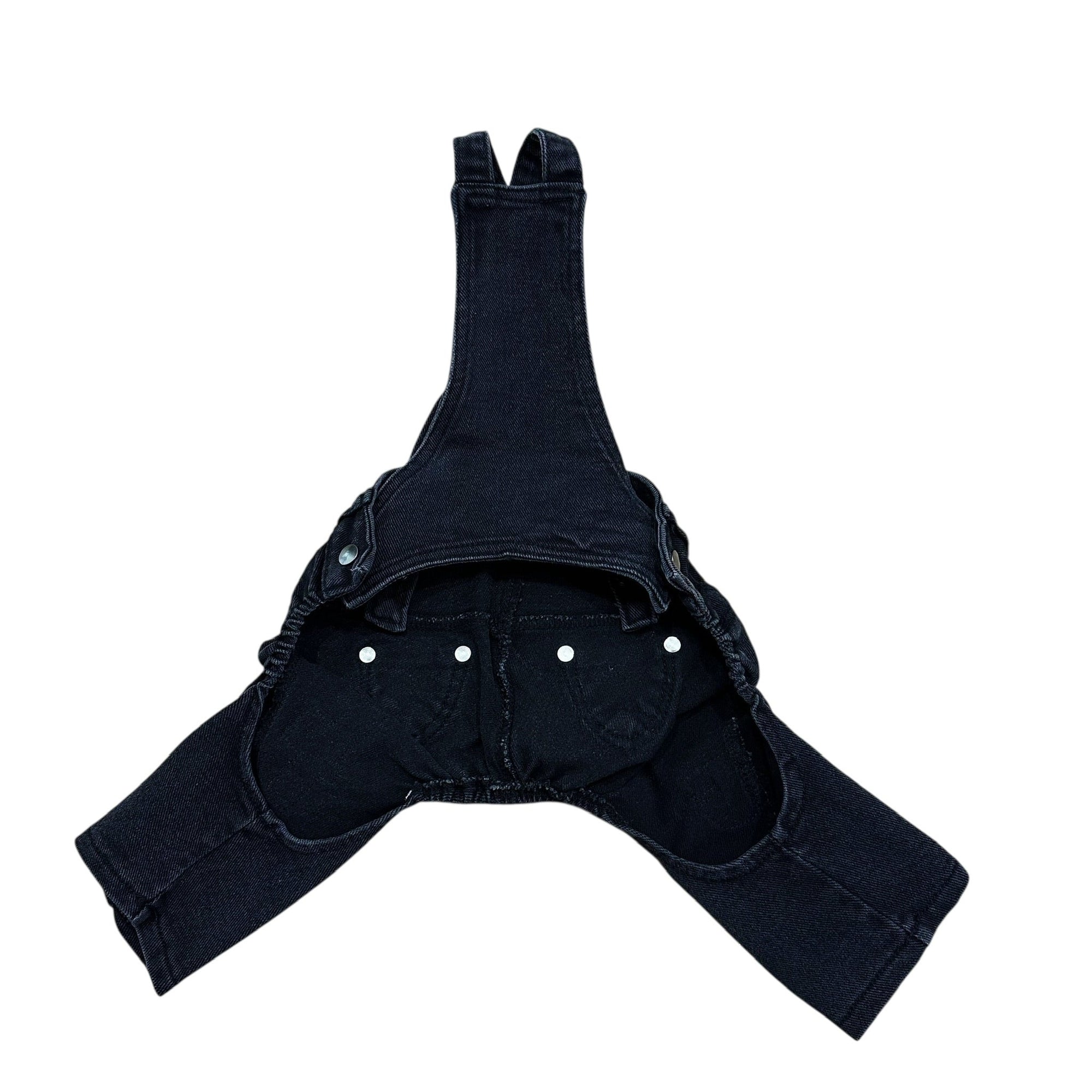 Heads or Tails Pup Ruff & Roll Denim Dog Overalls