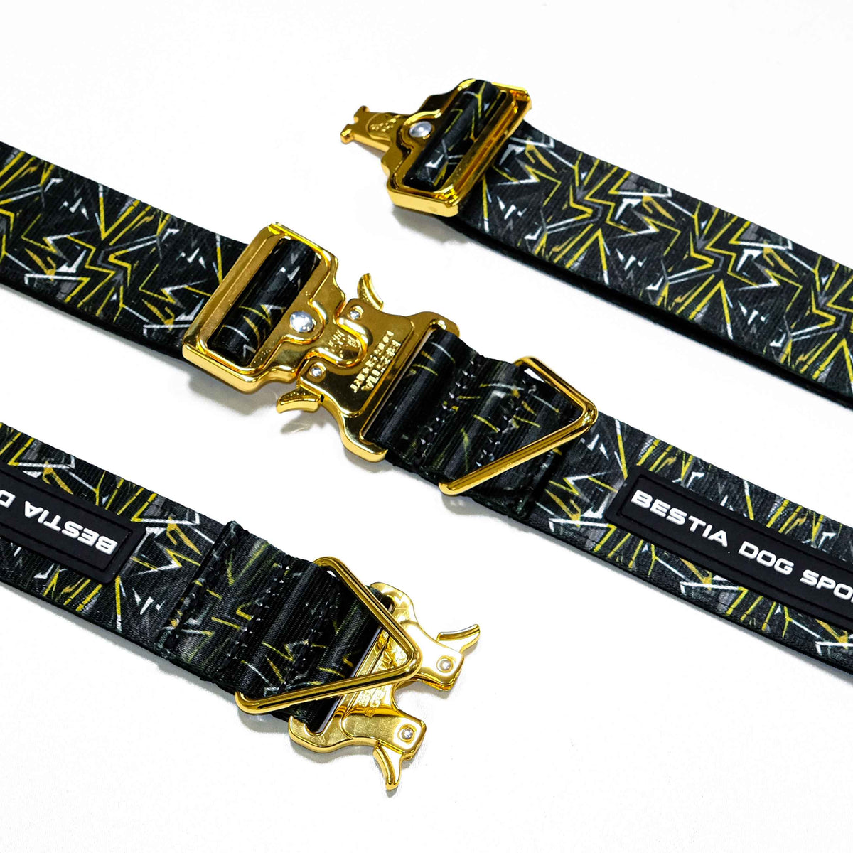 Bestia Dog Sport Bestia Dog Sport GripPro Print Collar - Gold Nylon Gold pet supplies