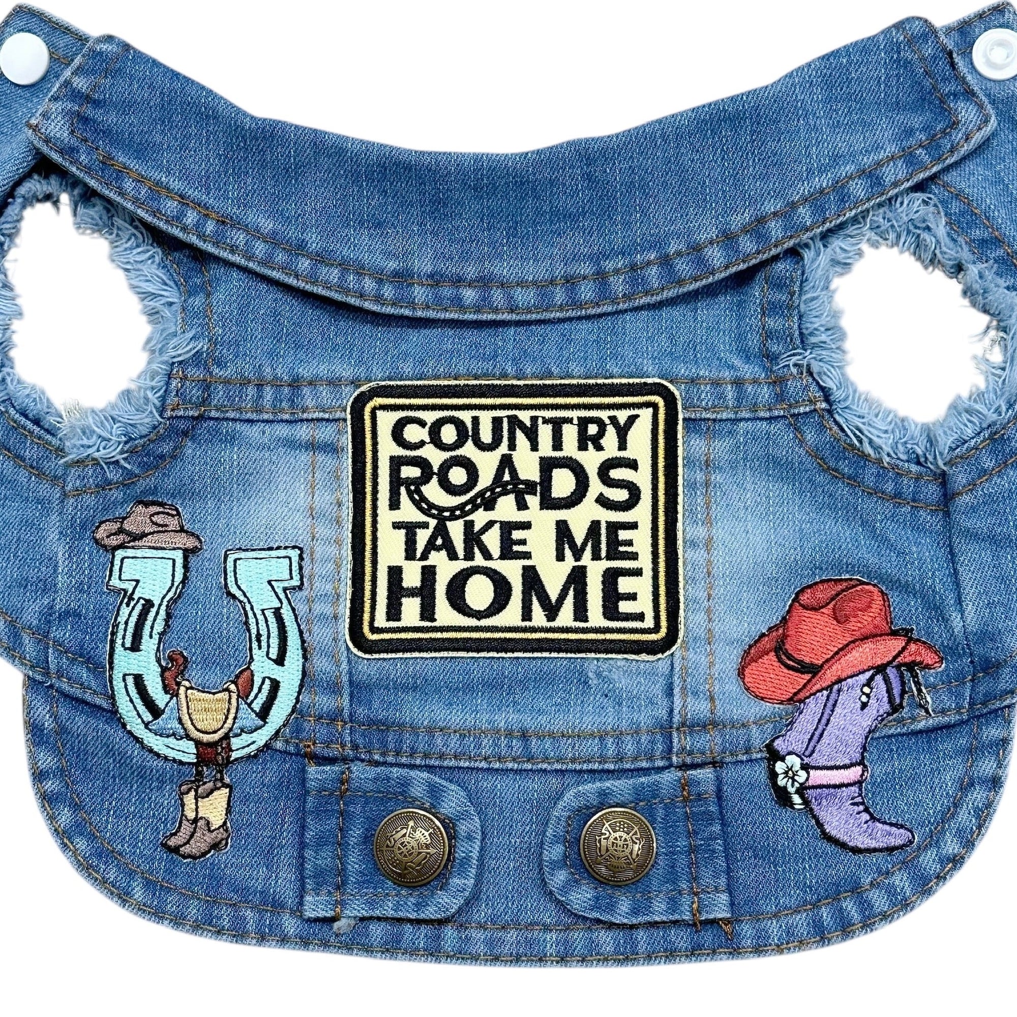 Heads or Tails Pup Country Denim Dog Vest