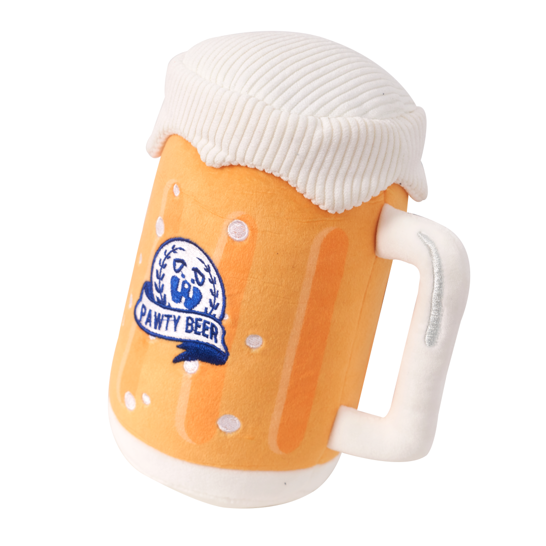Pet Toy: PAWTY BEER PLUSH DOG TOY
