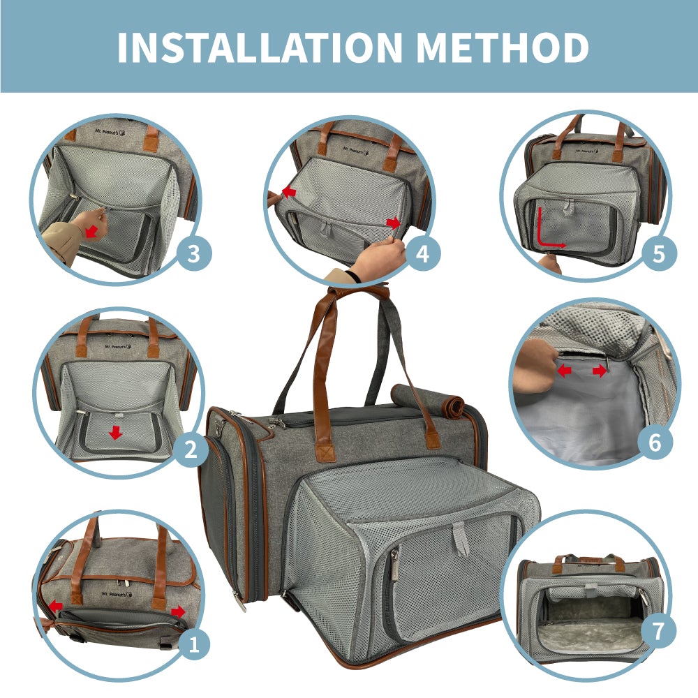 Mr. Peanuts Gold Series Standard Size Airline Compliant Double Expandable Pet Carrier