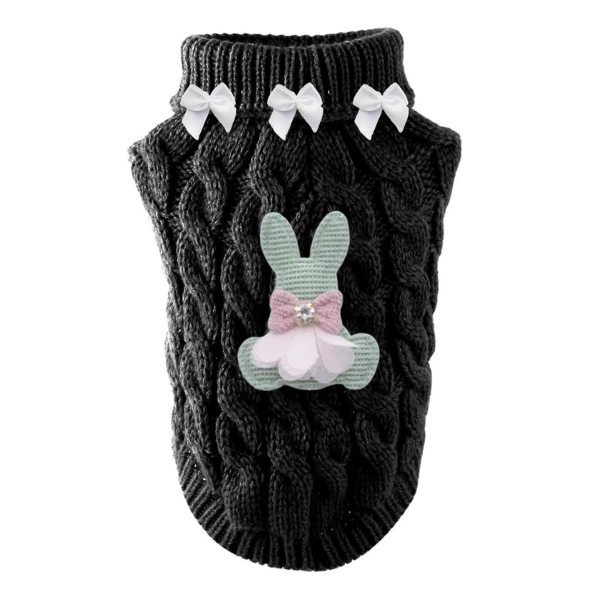 The Bunny Bow Luxe Knit Dog Sweater