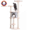 Armarkat 64" Cat Tree With Sractch Sisal Post Soft-side Playhouse A6401 Almond