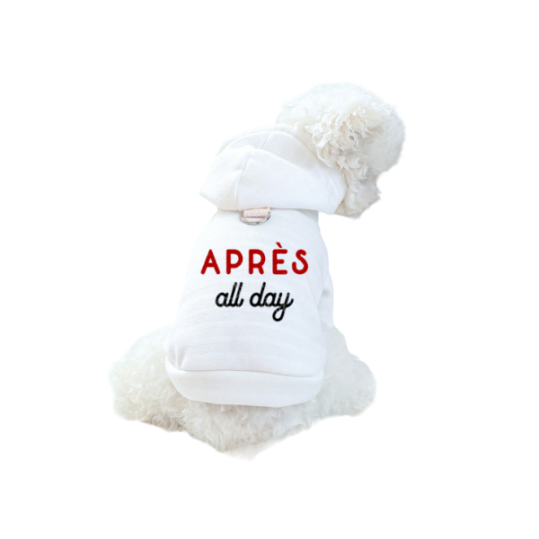 Bark 5th Ave., LLC Aprs All Day Luxe Hoodie Cotton white; black pet supplies