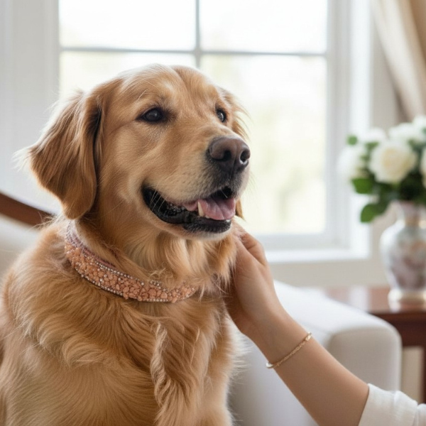 Blush Soleil Crystal Dog Collar