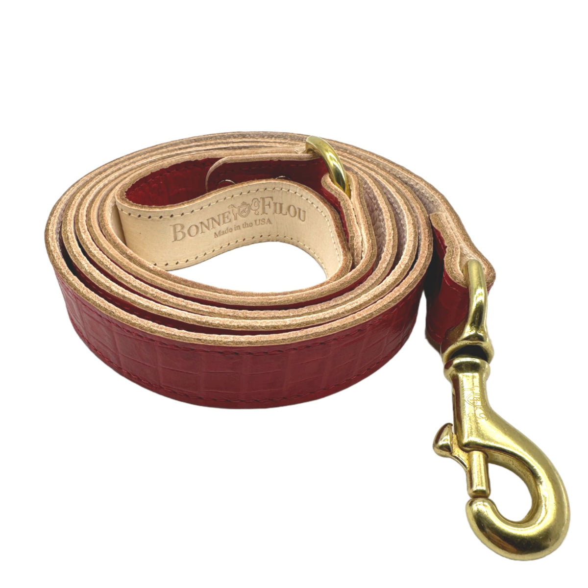 Bonne et Filou – Croc-Embossed Leather Dog Leash