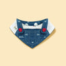 Reversible Denim Cherry Overalls Pet Bandana