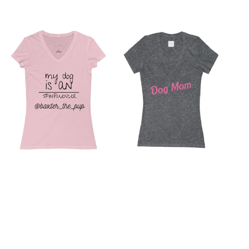 Custom Ladies Jersey Short-Sleeve Deep V-Neck T-Shirt - HT Animal Supply