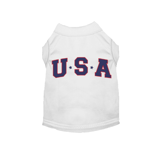 Star-Spangled Pup White USA Dog T-Shirt