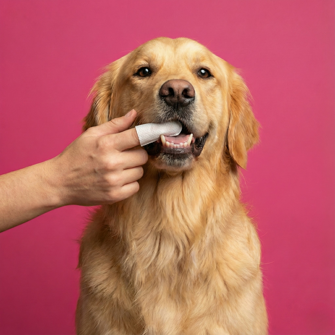 Naturally Formulated Pet Dental Finger Wipes for Teeth Cleaning (50 Count)