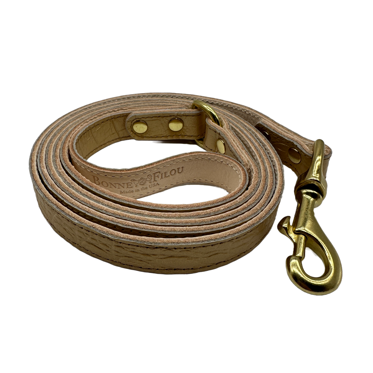 Bonne et Filou – Croc-Embossed Leather Dog Leash