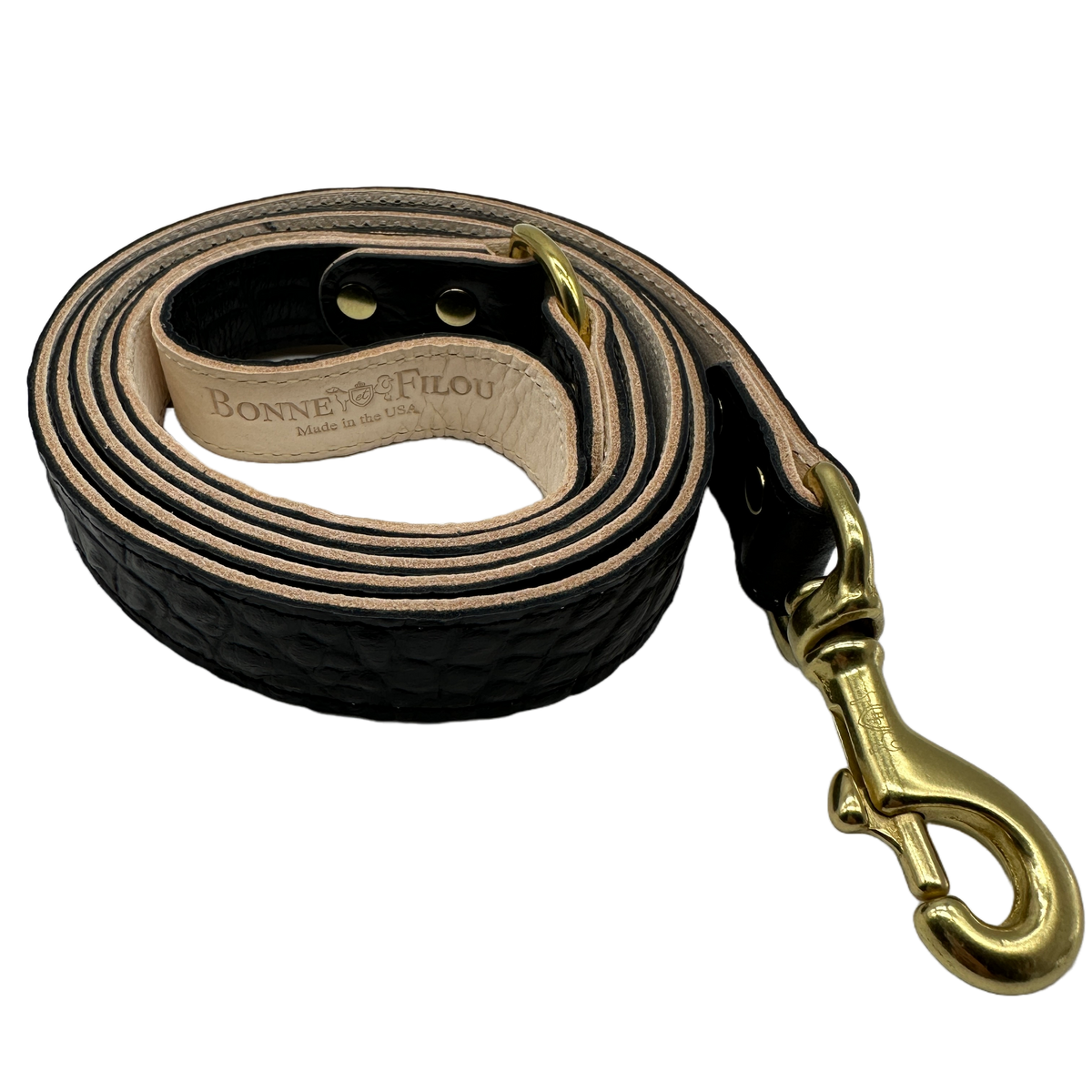 Bonne et Filou – Croc-Embossed Leather Dog Leash