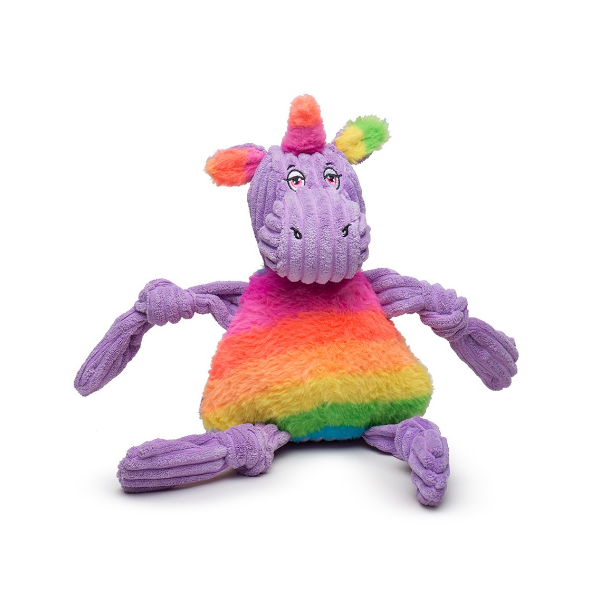 Rainbow Unicorn Knottie Plush Dog Toy