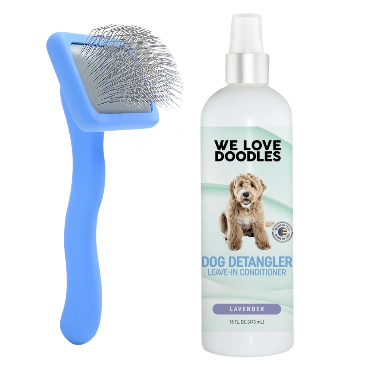 Slicker Brush & Lavender Detangler Spray Bundle