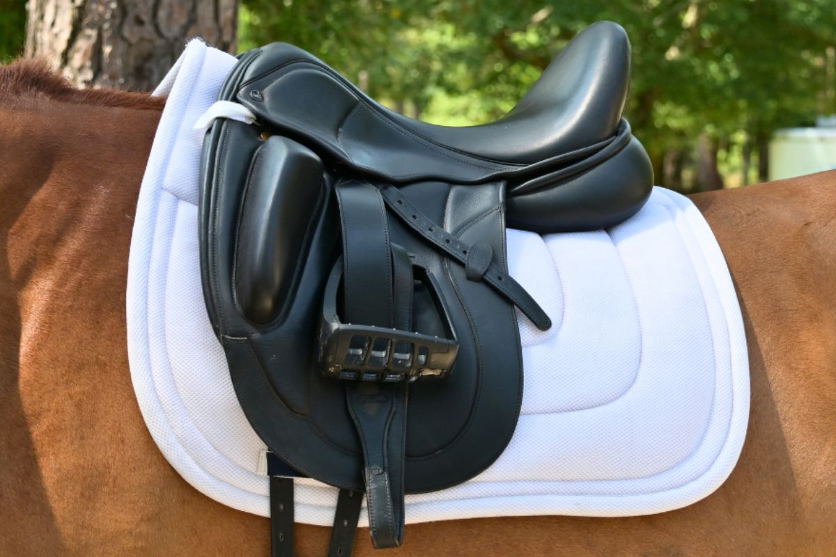Dressage Mesh Saddle Pad with Quick Dry Cotton Lining in Navy, White or Black