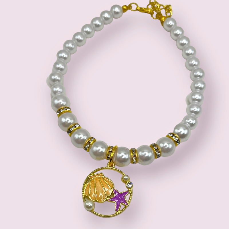Bark 5th Ave., LLC Oceanic Pearl Dog Necklace White pet supplies