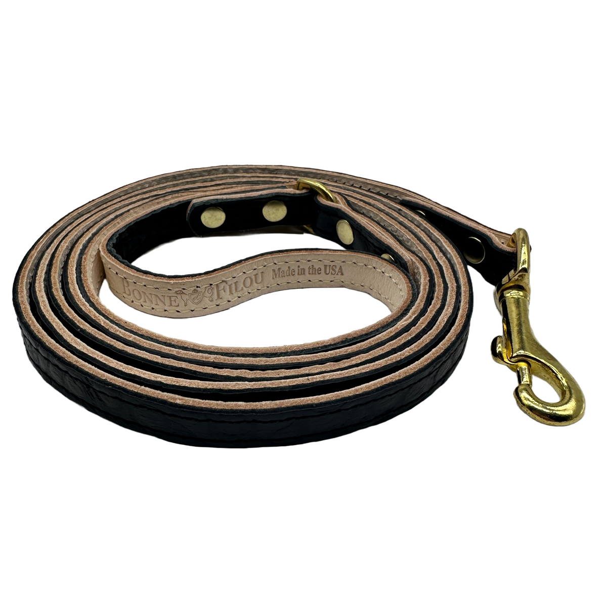 Bonne et Filou – Croc-Embossed Leather Dog Leash