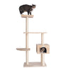 GleePet GP78560321 57-Inch Cat Tree In Beige With Playhouse And Perch