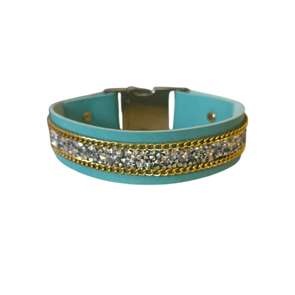 The Monte Carlo Dog Collar in Sniffany Blue