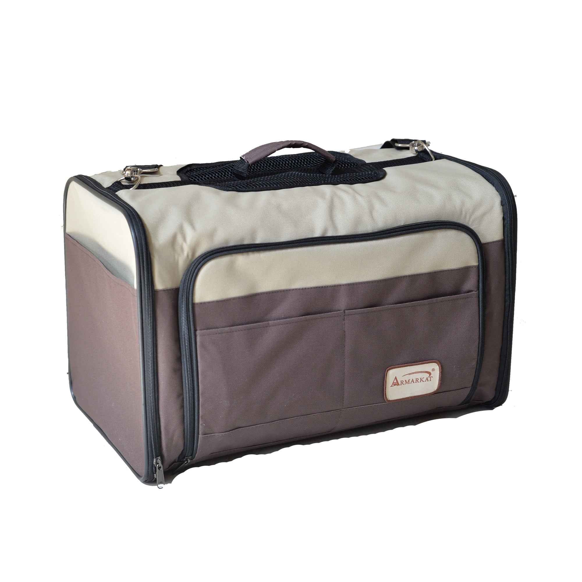 Armarkat AirlIne Approved Pet Carrier Soft Sided Pet Travel Carrier 4 Sides Expandable Cat Carrier With Fleece Pad for Cats Puppy and Small Dogs  PC102R