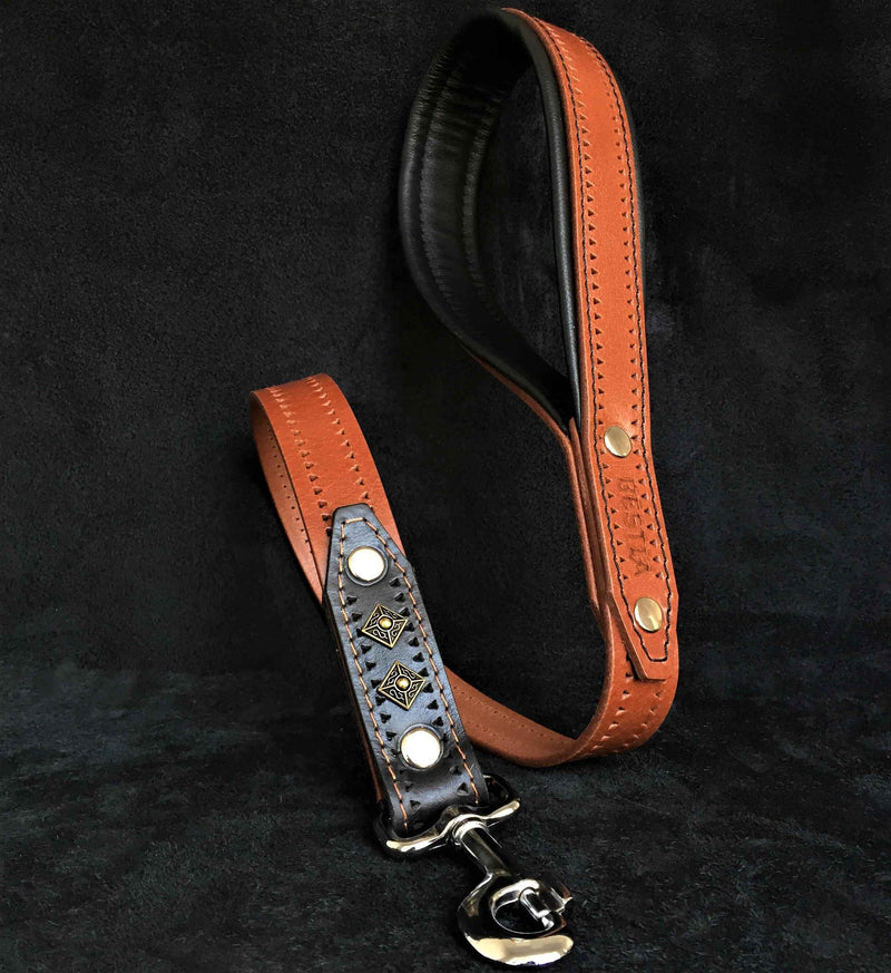 Bestia Balteus Brown Leather Dog Leash