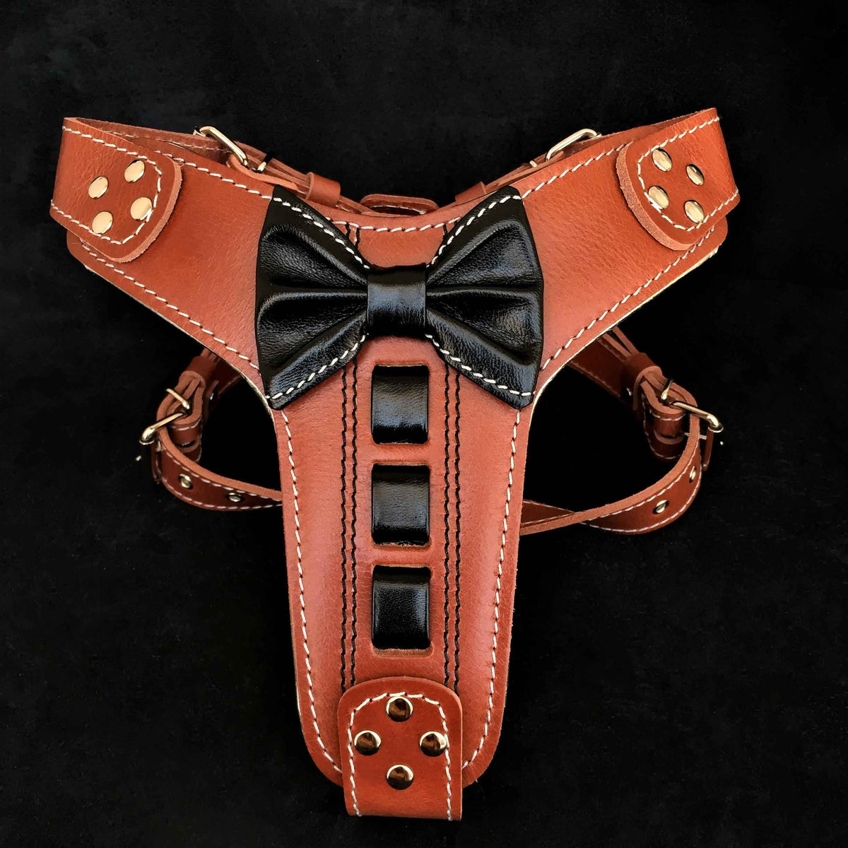 Bestia Bowtie Leather Dog Harness