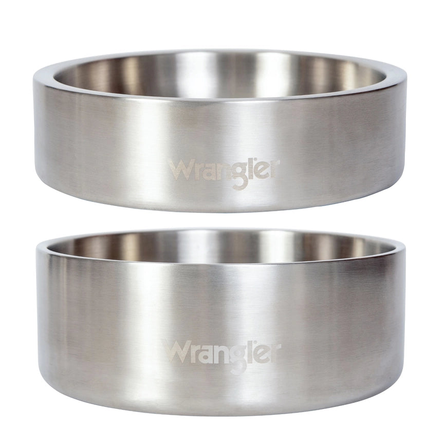 Wrangler® Double‑Walled Stainless Steel Bowl – Silver