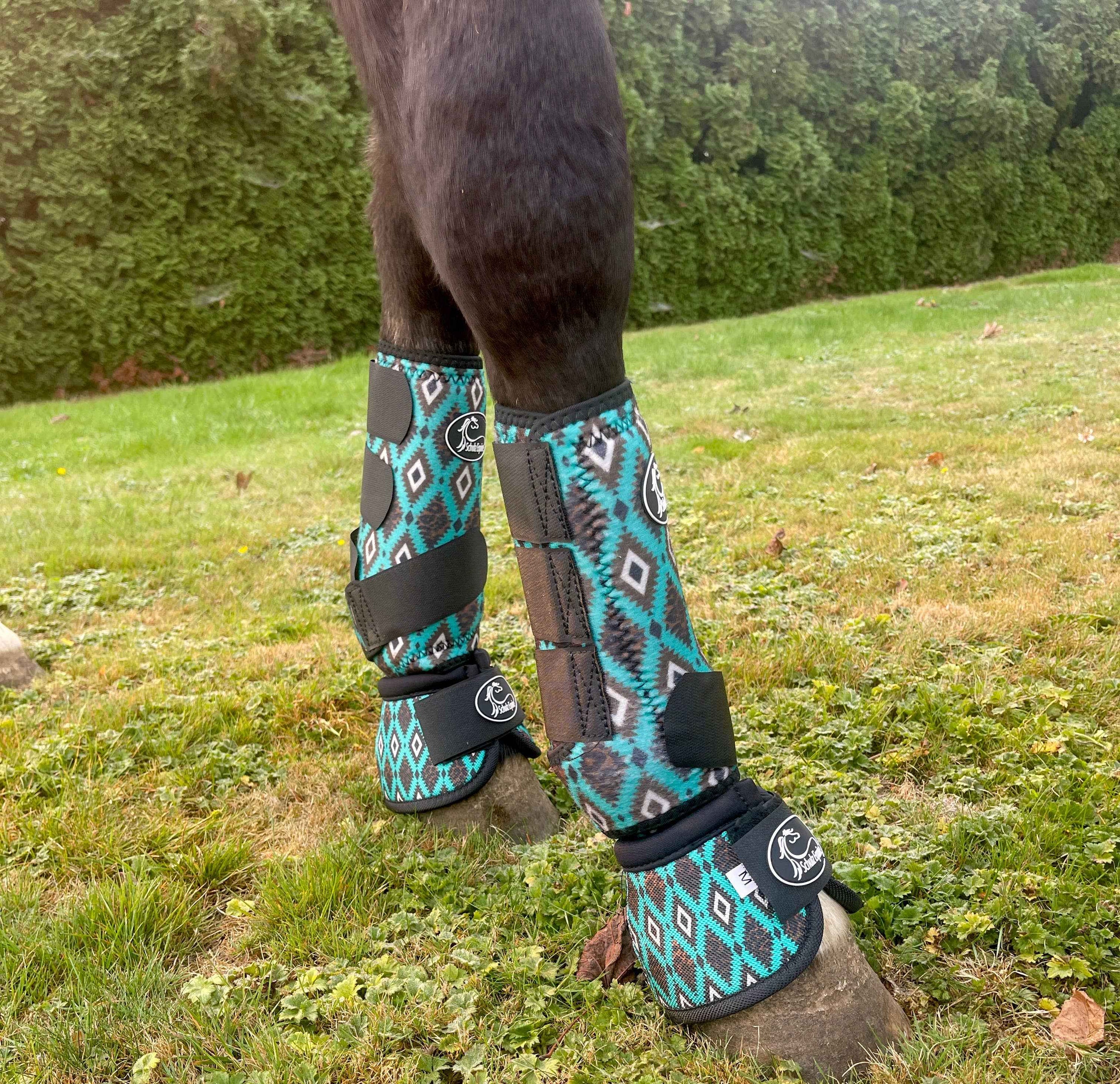 Teal Aztec Bell Boots - 2 Pack